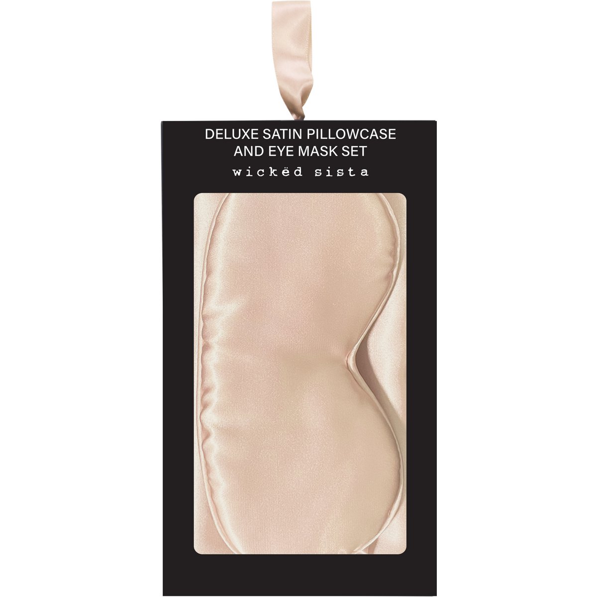 WS Deluxe Satin Pillowcase and Eyemask Set Latte