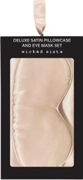 WS Deluxe Satin Pillowcase and Eyemask Set Latte