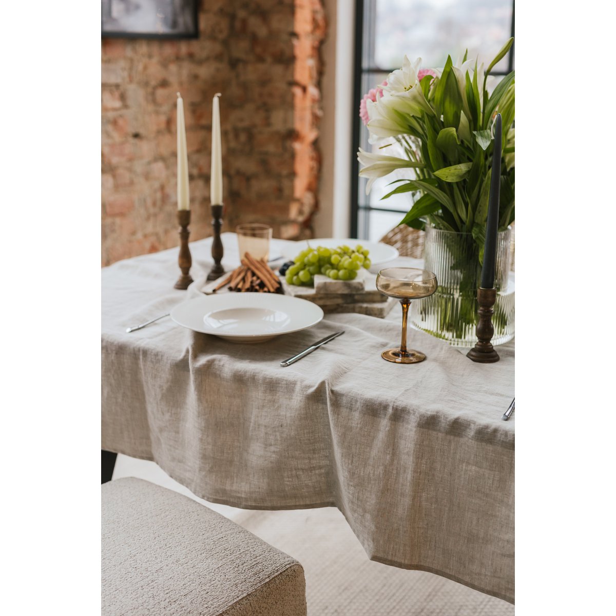 Mantel de lino Natural Melange