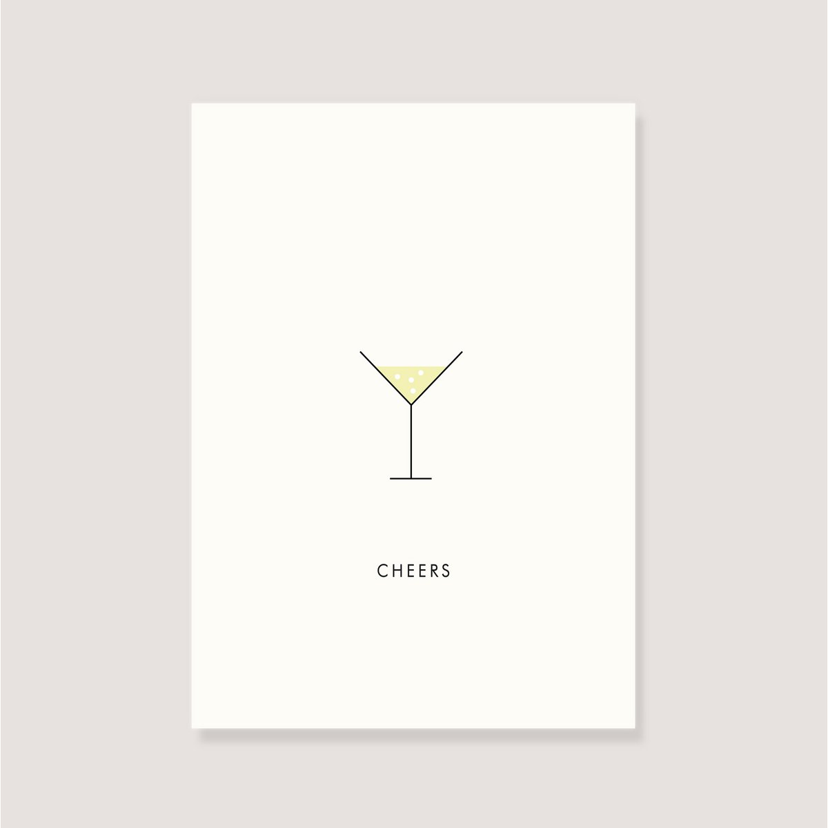 Ansichtkaart - "Champagnefluit - Cheers"