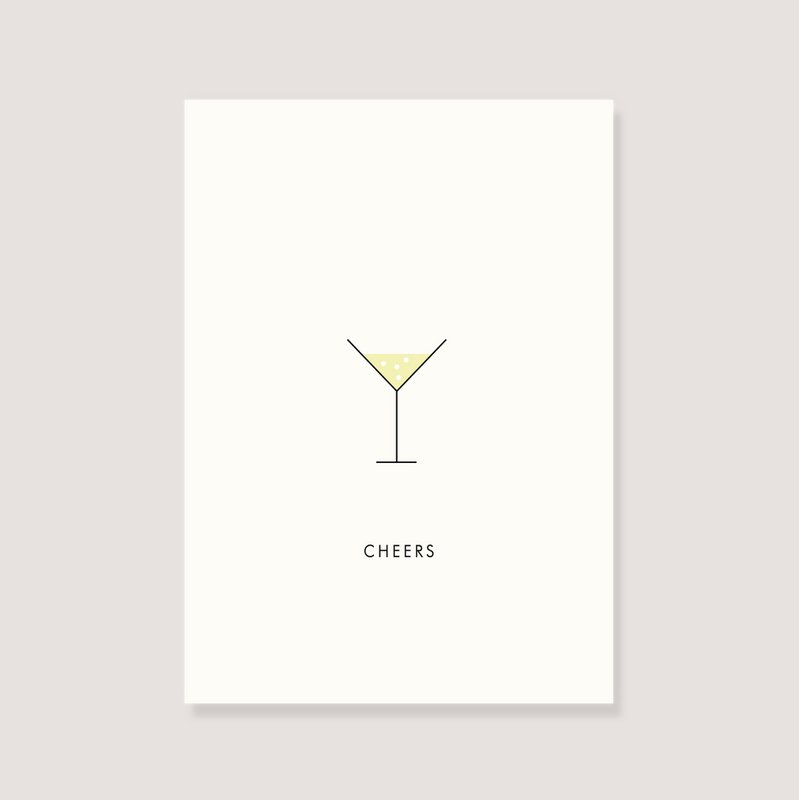 Postkort - "Champagnefløjte - Skål"