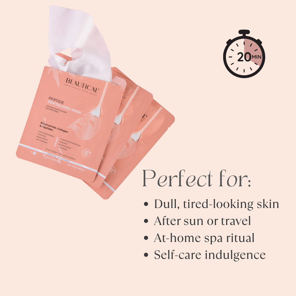 Mascarilla revitalizante de péptidos