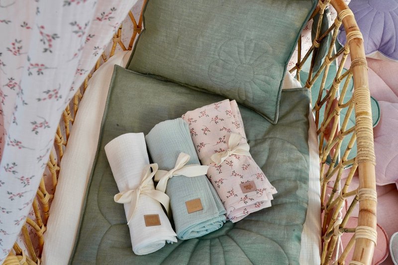 Musselin Baby Wickeldecke "Creme"
