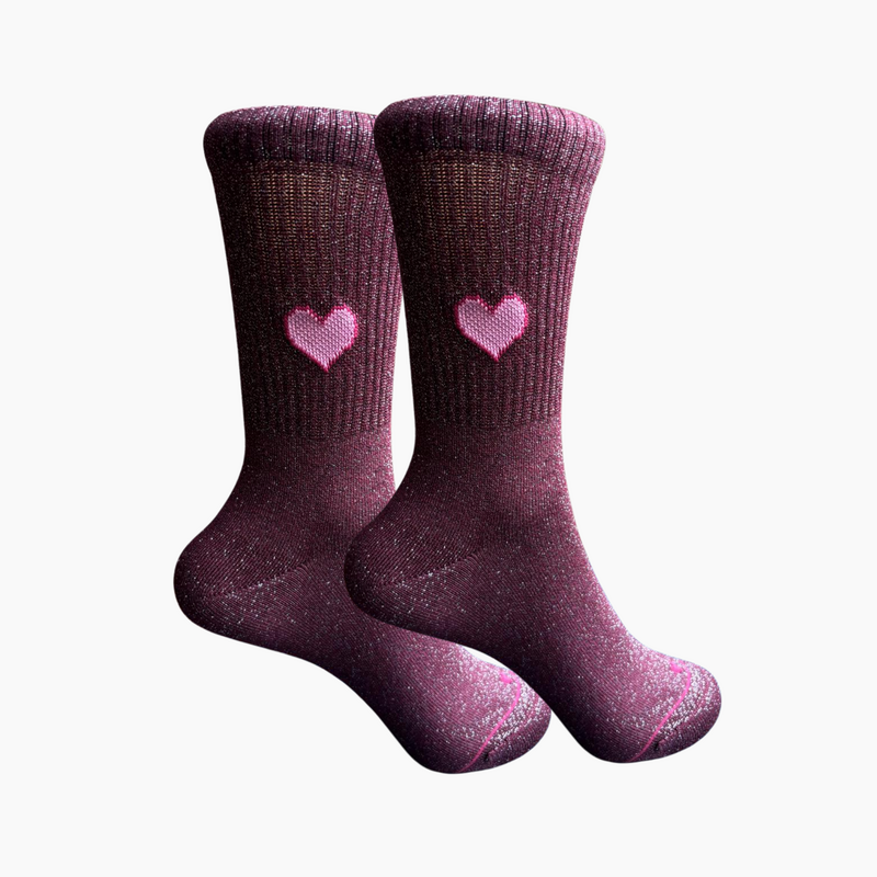 Glitter socks Big Love Plum