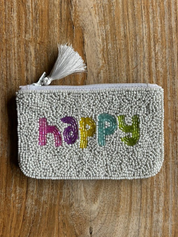 Håndlavet beaded Happy Pouch * Gave *