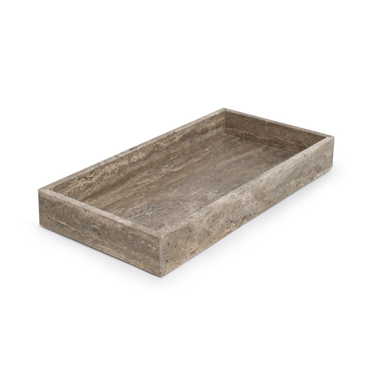 Marmorablett mit Rand 40x20x5cm Titaniumtravertin