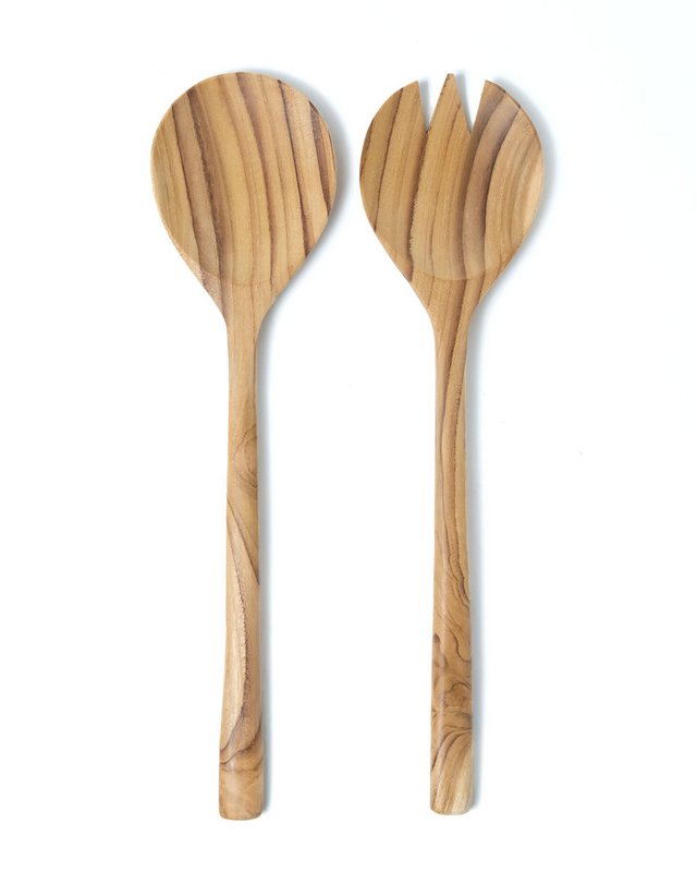 Serang natural teak wood salad spoons