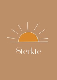 A sunset-themed condolence card with the text "Sparkle" and an illustration of a rising sun.