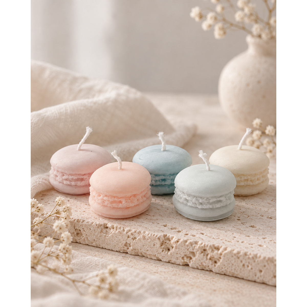 Macaron candle set | rapeseed wax