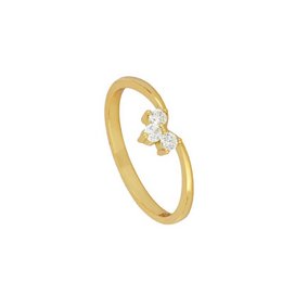 A gold ring with a small diamond accent, available in sizes 10, 12, 14, and 16 in both gold and silver tones.