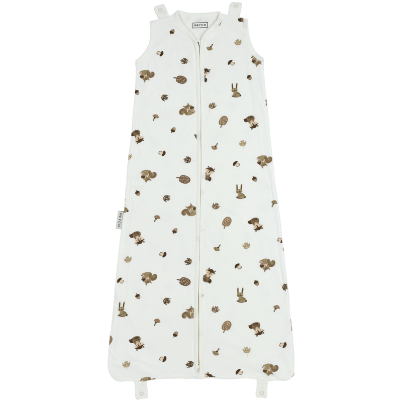 Sovepose 4-sæson interlock jersey Skovdyr Sand one size