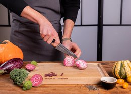 Knife - Bunka Petty with bamboo Saya and bamboo box - 135 mm blade