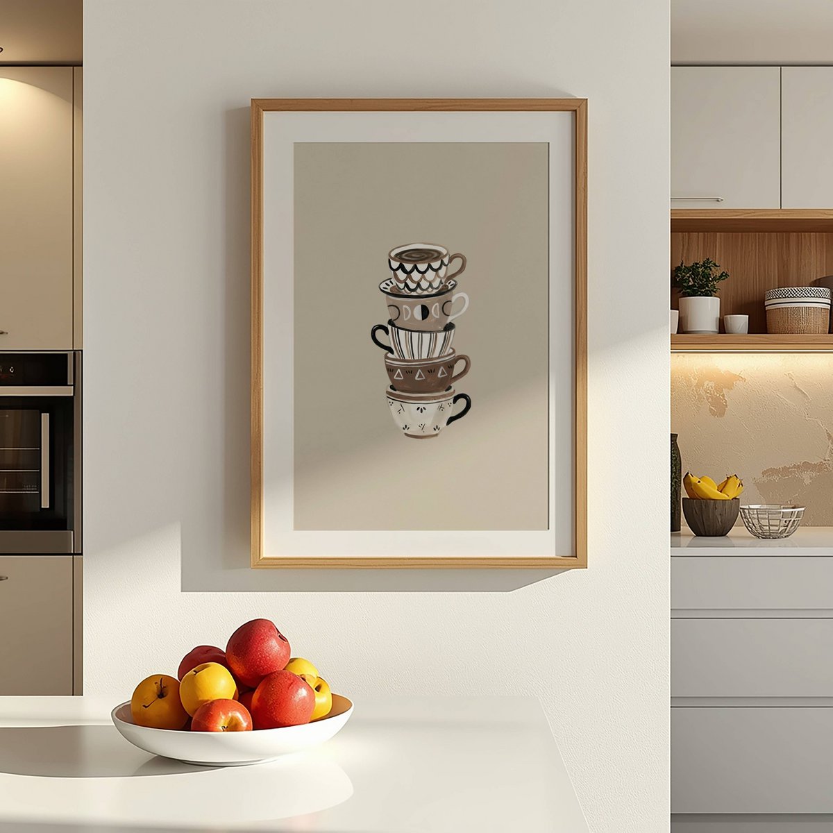 Kaffeetassen-Poster, Kaffee-Kunstdruck, Kaffeetassen-Druck, Kaffeeecken-Druck, Kaffee-Poster, Kaffeetassen-Wandkunst, trendige Küchen-Wandkunst