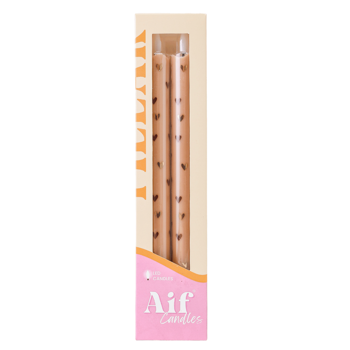 LED-Kerzensäulenherzen Sand RC - 2er-Set