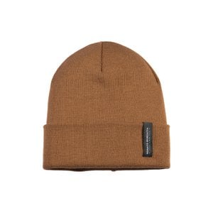 RB5005S | Unisex Cap in Tubular Stockinette Knit CIMONE Wool Blend Made in Italy. Cognac colour. One size