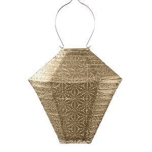 Lumiz Solar Lampion Sashiko Diamond - 28 cm - Goud