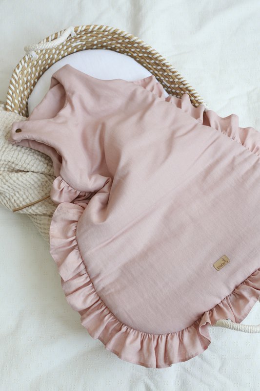 Babyschlafsack aus Leinen mit Rüschen, Babyschlafsack mit Rüschen Sommer 1 TOG, 1,5 TOG, 2,5 TOG