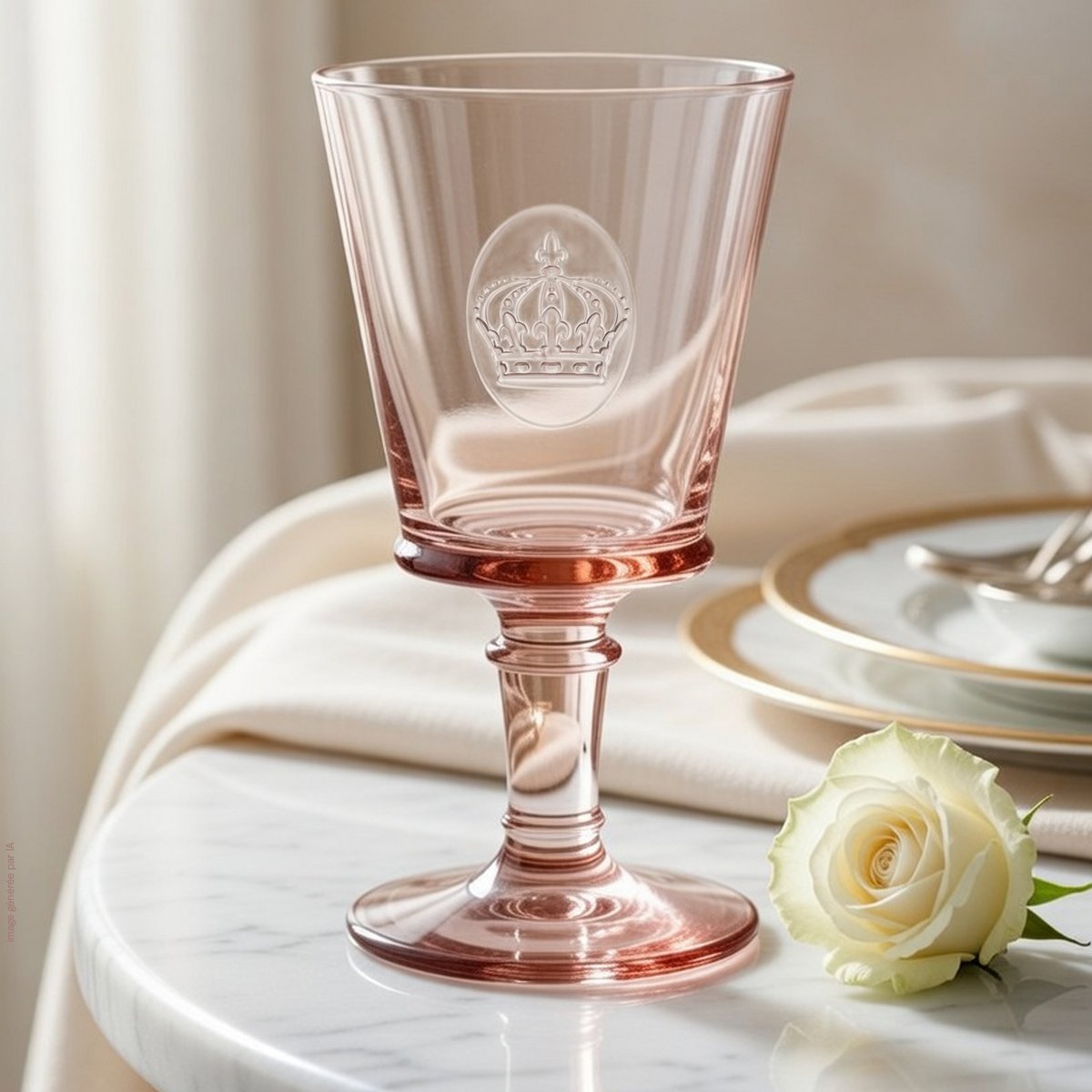 WINE/WATER GLASS CROWN ROSE 25 CL SYMBOLIC