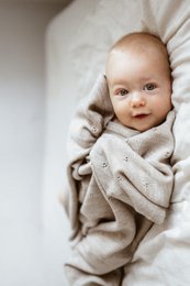 Coperta per bebè APOLLO – 100% lana merino – beige [B2B]