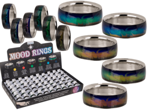 Stainless steel mood ring, Waves,