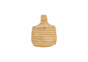 Moroccan Rattan Basket with Lid, Boho, Ethnic, Handmade Moroccan Basket 15 cm