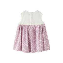 Babyjurkje met gebreide pas en mauve print BGV96541