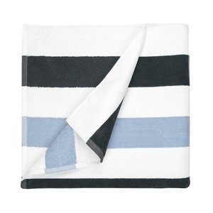 Beach towel Stripe - 90 x 190cm - Anthracite / Light Blue