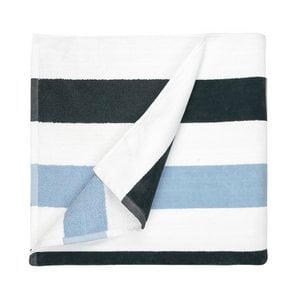 Beach towel Stripe - 90 x 190cm - Anthracite / Light Blue