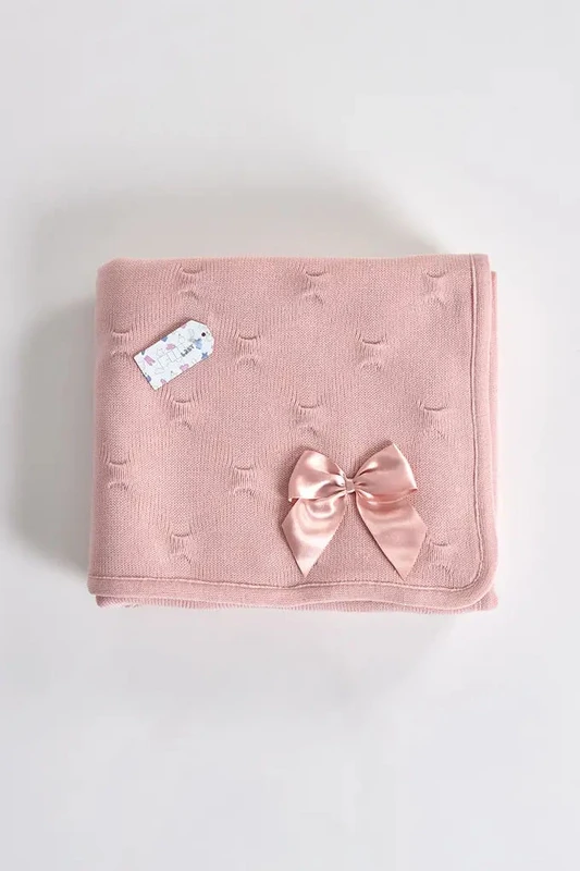 Coperta in maglia foderata per bebè con fiocco e stelle