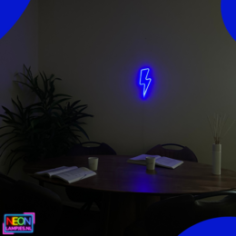 Neonlampe - Lynblå - USB eller batterier - 34 x 13 cm
