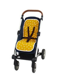 Buggy Insert Cushion - Ocher Yellow with White Feathers