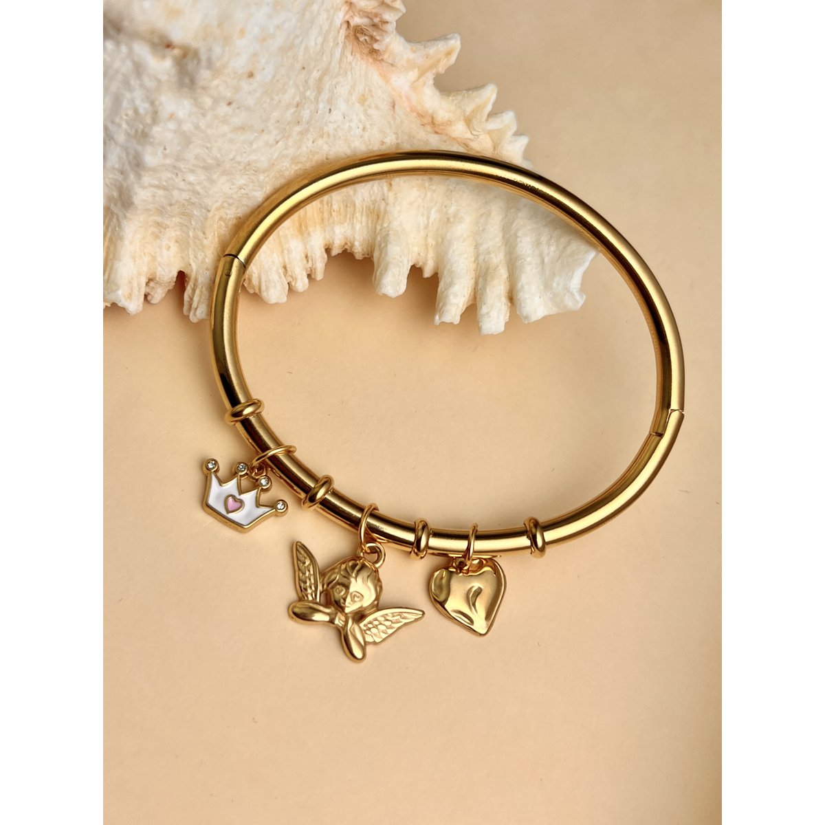Stål charme stang armbånd