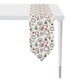 9528 bordbånd hvid / grøn / rød - 32X175