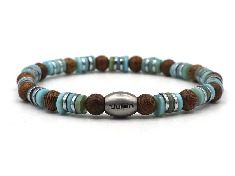 Enam Tiga turquoise (zilver of goud)