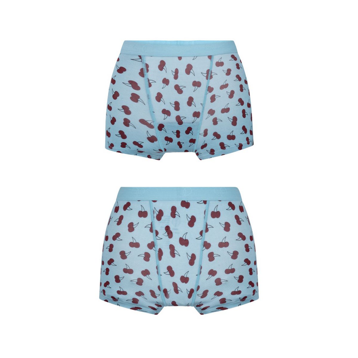 Menstruationsbukser drengekorte piger – medium-tung absorption (sort, pink print)