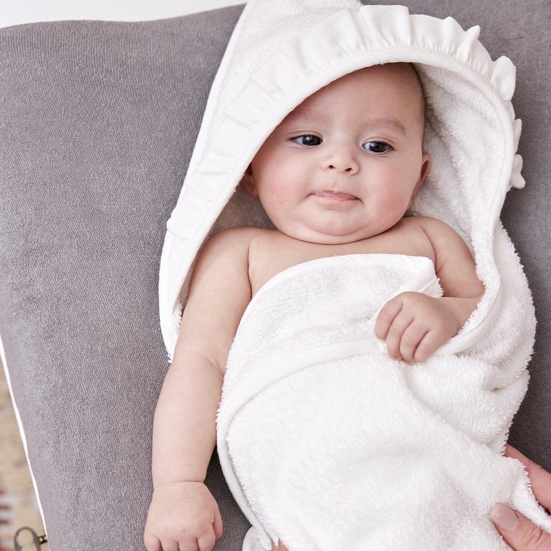 Badcape bath fabric Ruffle Offwhite