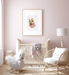 Duck nursery art print, duck poster, baby duck poster, pink girls room poster, cute duck print, girls nursery art print, girls room decor