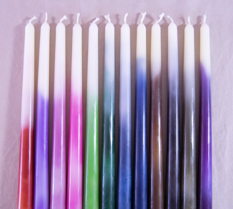 10" Ombre Beeswax Taper Candle - Lav din farvemix kopi