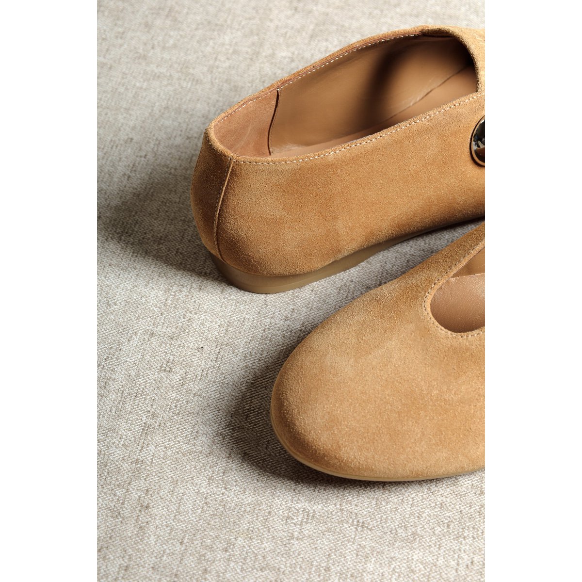 CAMILA COGNAC – Ballerina's met ronde neus