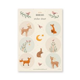 Hoja de pegatinas | Animales de bosque