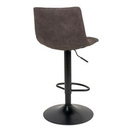 Silla de Bar Middelfart - Gris Oscuro, Microfibra, Patas de Metal Negro, 43x43x88/108cm - Juego de 2