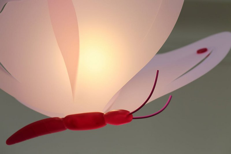 PINK BUTTERFLY CHILDREN'S HANGING LAMP