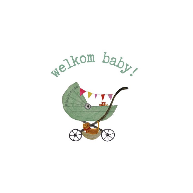 Card Baby Stroller Pink