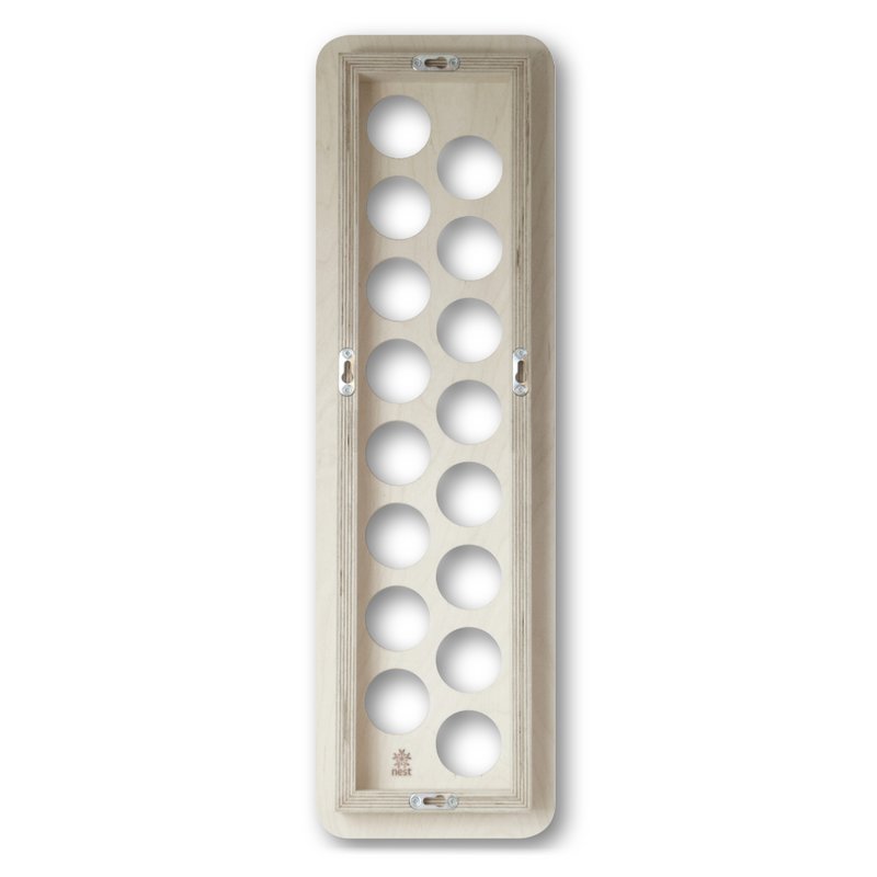 Especiero blanco · con 16 vasos · contrachapado de abedul · Frente HPL blanco