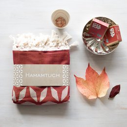 Hammam towel organic cotton Defne Indian red