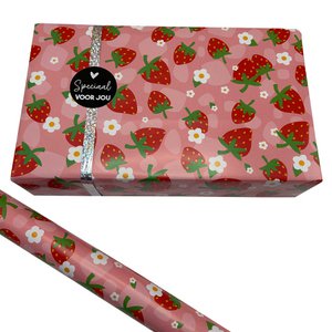 Inpakpapier 'Aardbei' - per 10 stuks