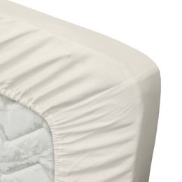100% Bomuld Satin Topper Fitth Sheet - Naturlig