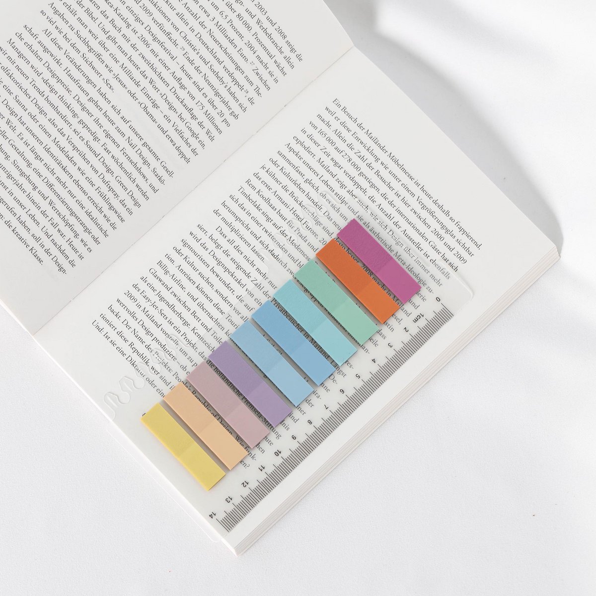Misty Mint  | Ordinate Sticky Notes | Transparent Haftnotizen zum Markieren | Haftstreifen | Bürobedarf