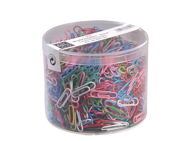 Paper clips Alco 26cm round box 1000 pcs. assorted