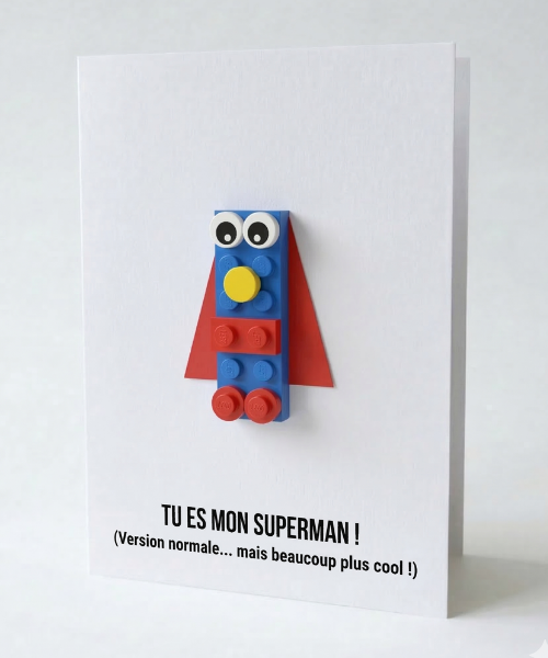 Carte postale Superman – Brique de construction LEGO